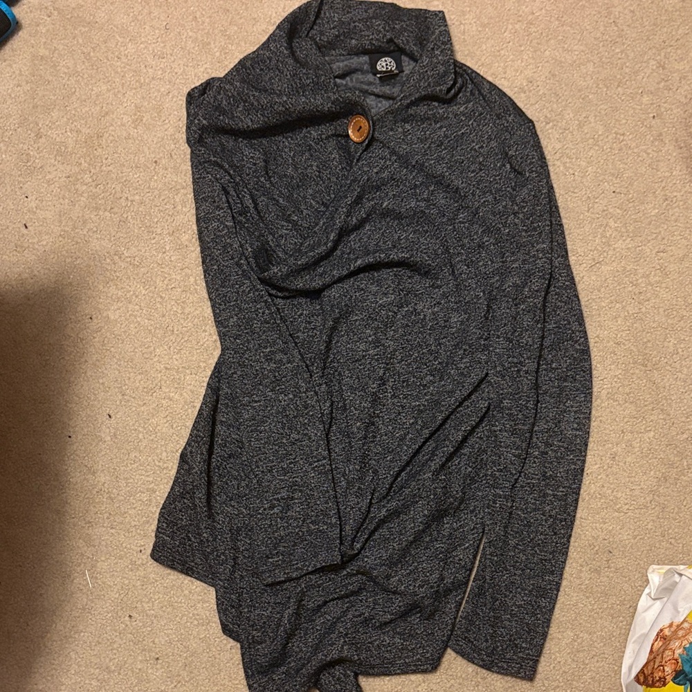 Gray Sweater with Button Detail